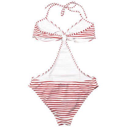 Vintage Burberry Brit Striped Monokini Swimming Costume Womens Size L