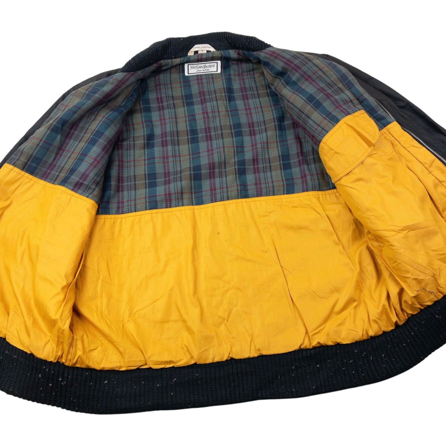 Vintage 80s YSL Yves Saint Laurent Bomber Jacket Size L | Large, Black