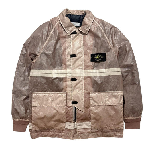 Stone Island 22/82 Microfelt Fireman Clasp Jacket | Medium, Metallic Pink