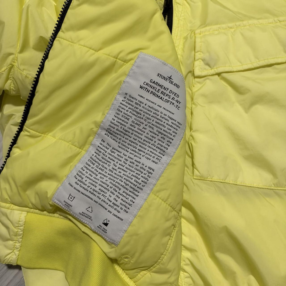 Stone Island Garment Dyed Crinkle Reps Jacket | Small, Yellow