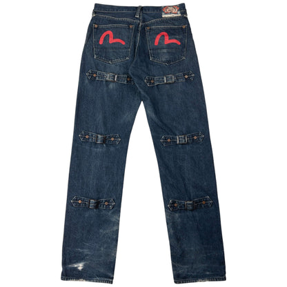 Vintage Evisu Double Gull Bondage Buckle Back Japanese Denim Jeans Size W30