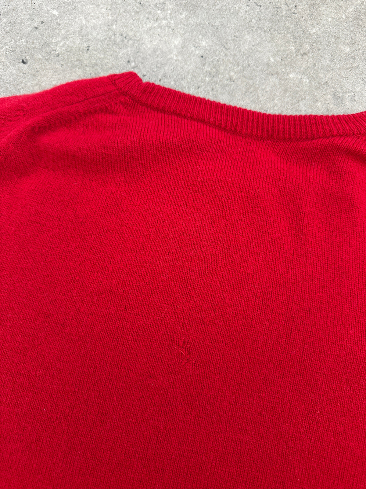 Burberry 1990s pure lambswool logo knit jumper in beige, showing the classic embroidered logo on the front.