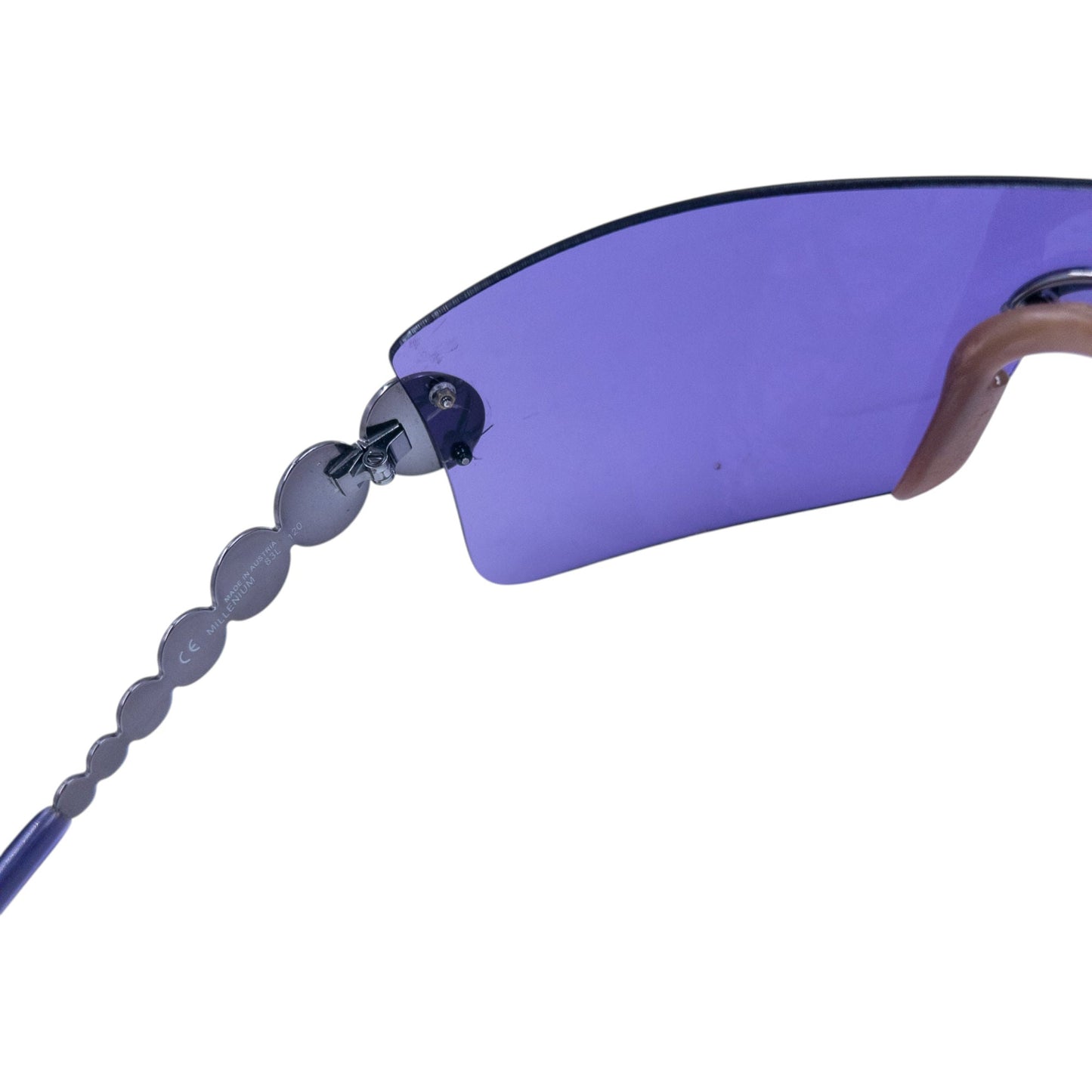 Vintage 2000s Dior By John Galliano Millennium Rimless Shield Sunglasses | O/S, Purple