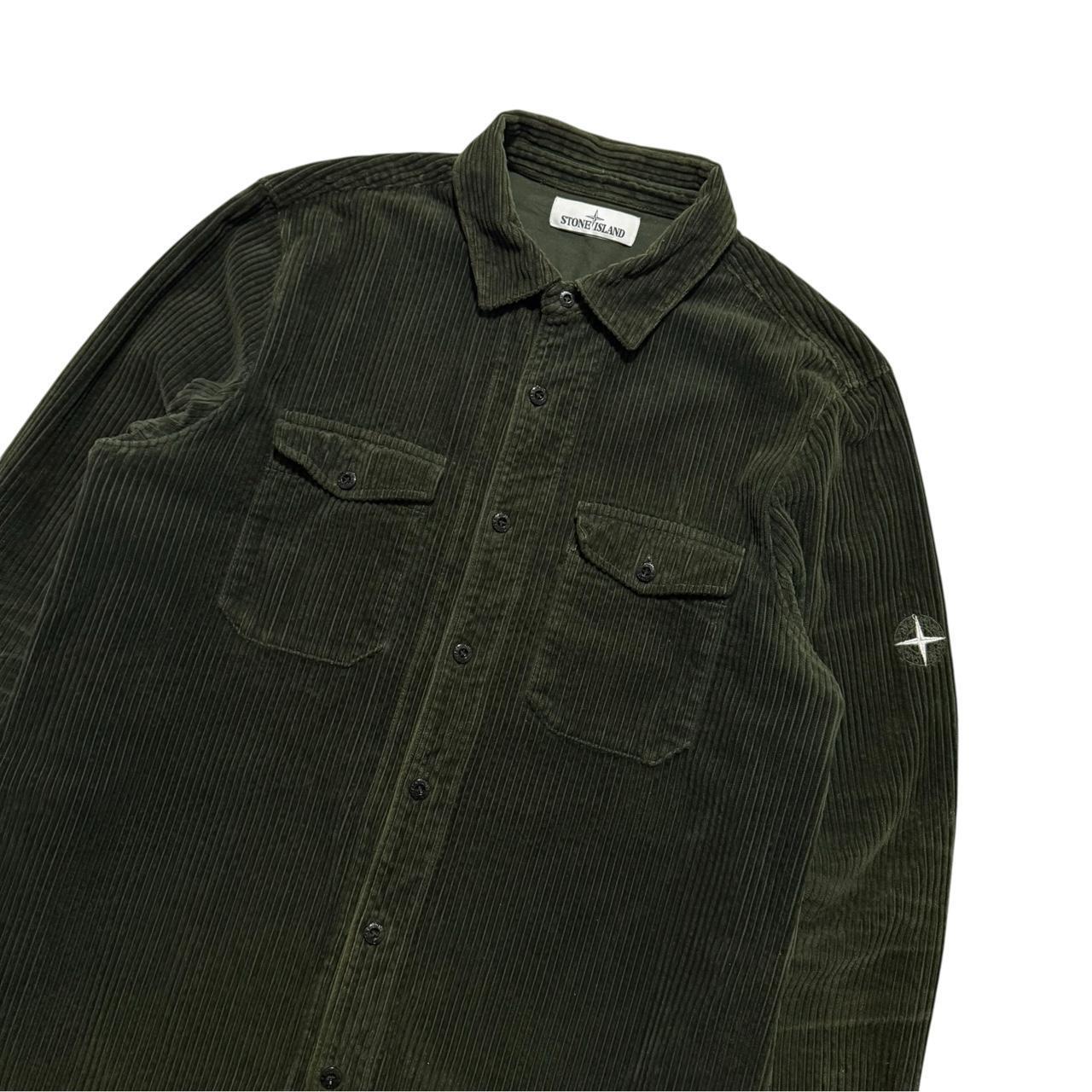 Stone Island Heavy Corduroy Overshirt | Large, Olive Green