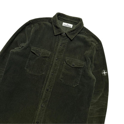 Stone Island Heavy Corduroy Overshirt | Large, Olive Green