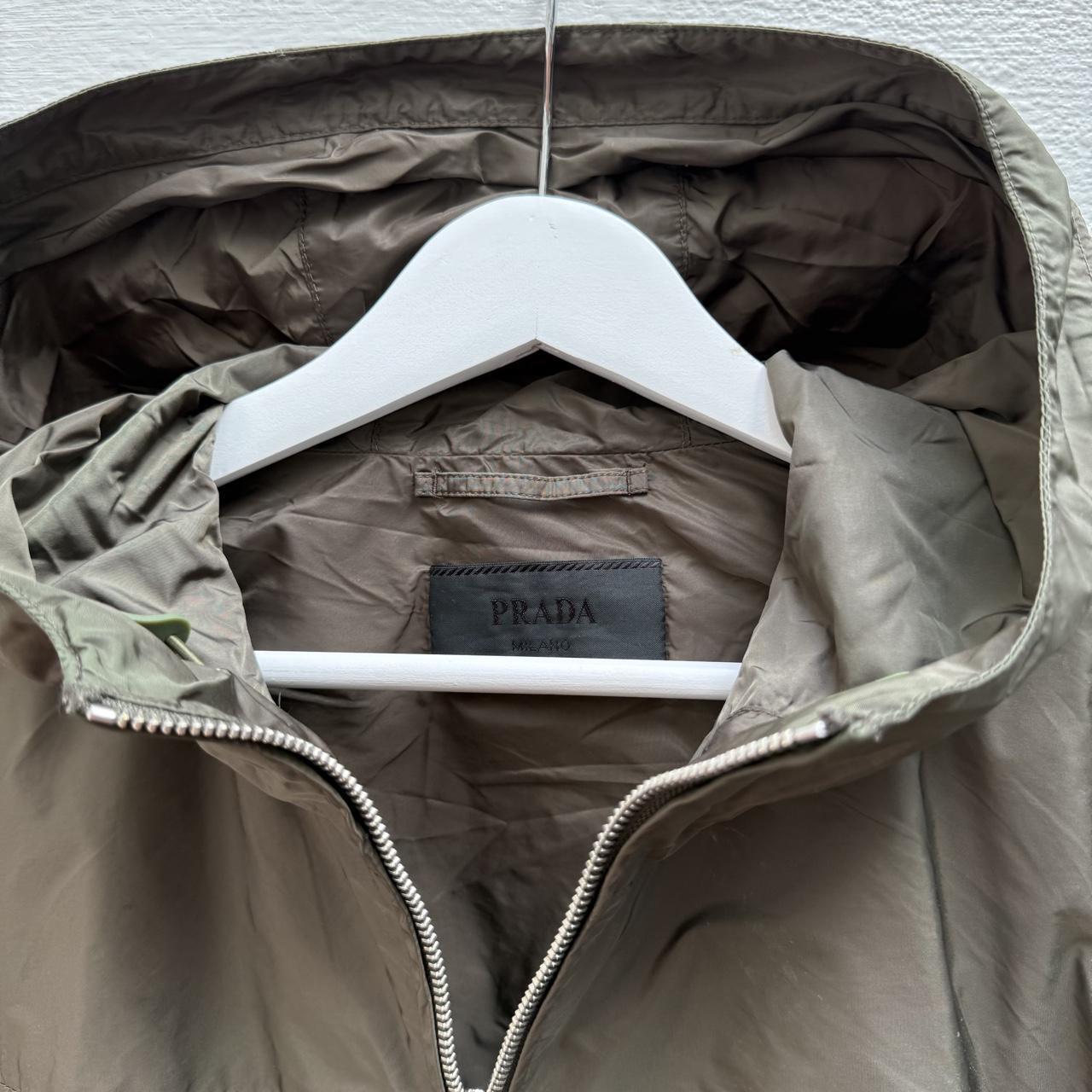 Prada Nylon Shell Jacket in Khaki Green (L) | Large, Green