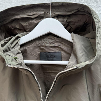 Prada Nylon Shell Jacket in Khaki Green (L) | Large, Green