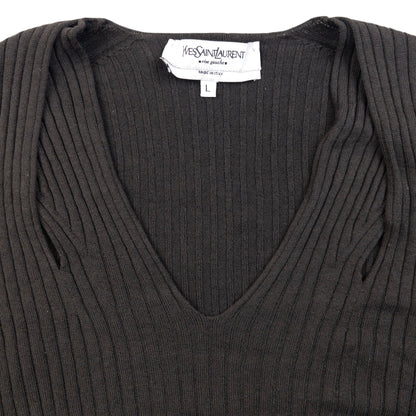 Vintage 2000s YSL Yves Saint Laurent By Tom Ford Cropped Jumper Womens Size L | Large, Brown