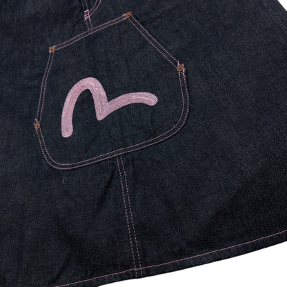 Vintage Evisu Triple Gull Japanese Denim Skirt Womens Size W25