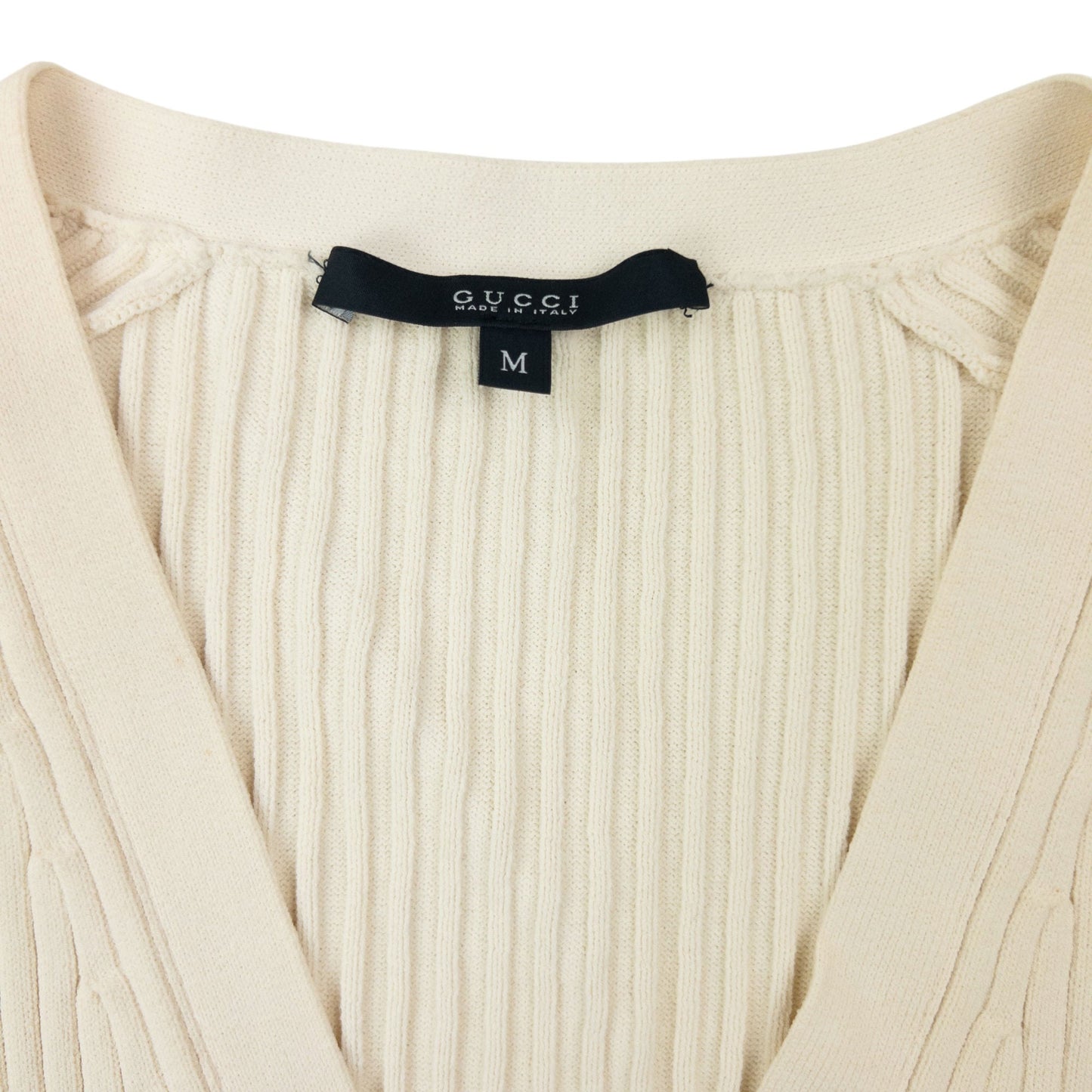 Vintage 2000s Gucci Ribbed Cardigan Womens Size M | Medium, Cream
