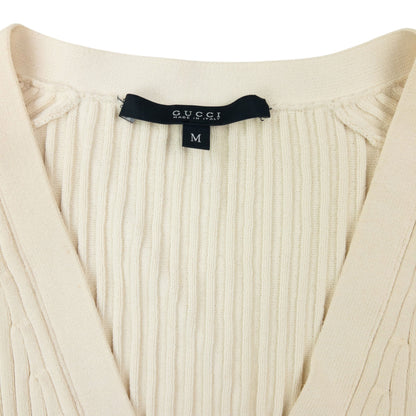 Vintage 2000s Gucci Ribbed Cardigan Womens Size M | Medium, Cream