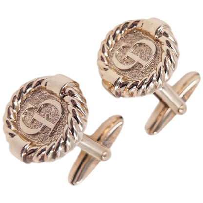 Vintage 90s Dior Embossed Cufflinks | O/S, Gold