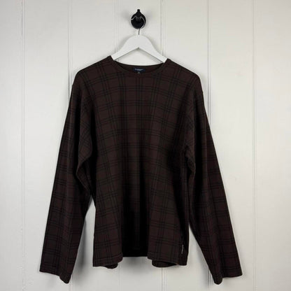 Burberry London Nova Check Long Sleeve T-Shirt (XL) | Extra Large, Brown