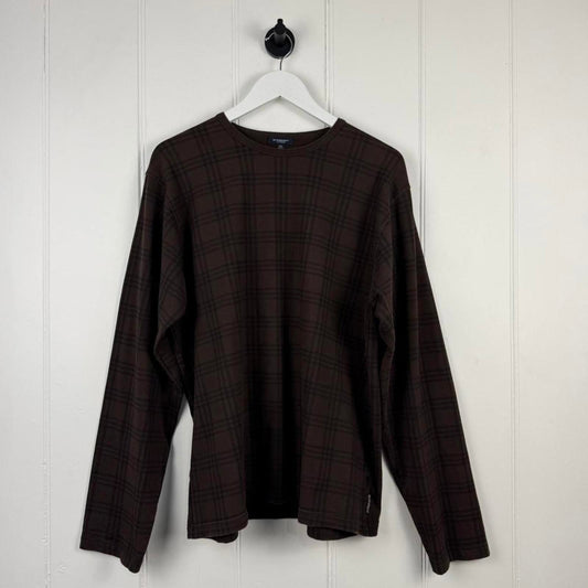 Burberry London Nova Check Long Sleeve T-Shirt (XL) | Extra Large, Brown