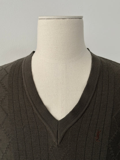 Yves Saint Laurent Tricots 1990s Pure Wool V Neck Jumper - S