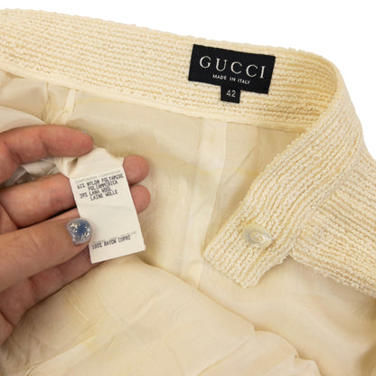 Vintage 90s Gucci By Ribbed Skirt Womens Size W24 | W24, Cream