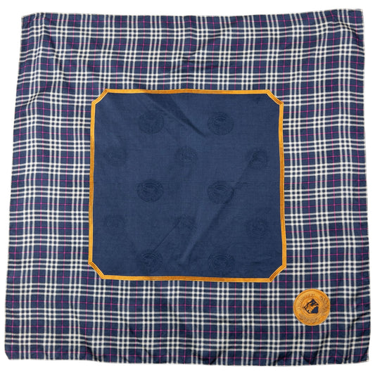 Vintage 90s Burberry Nova Check Silk Scarf | O/S, Navy