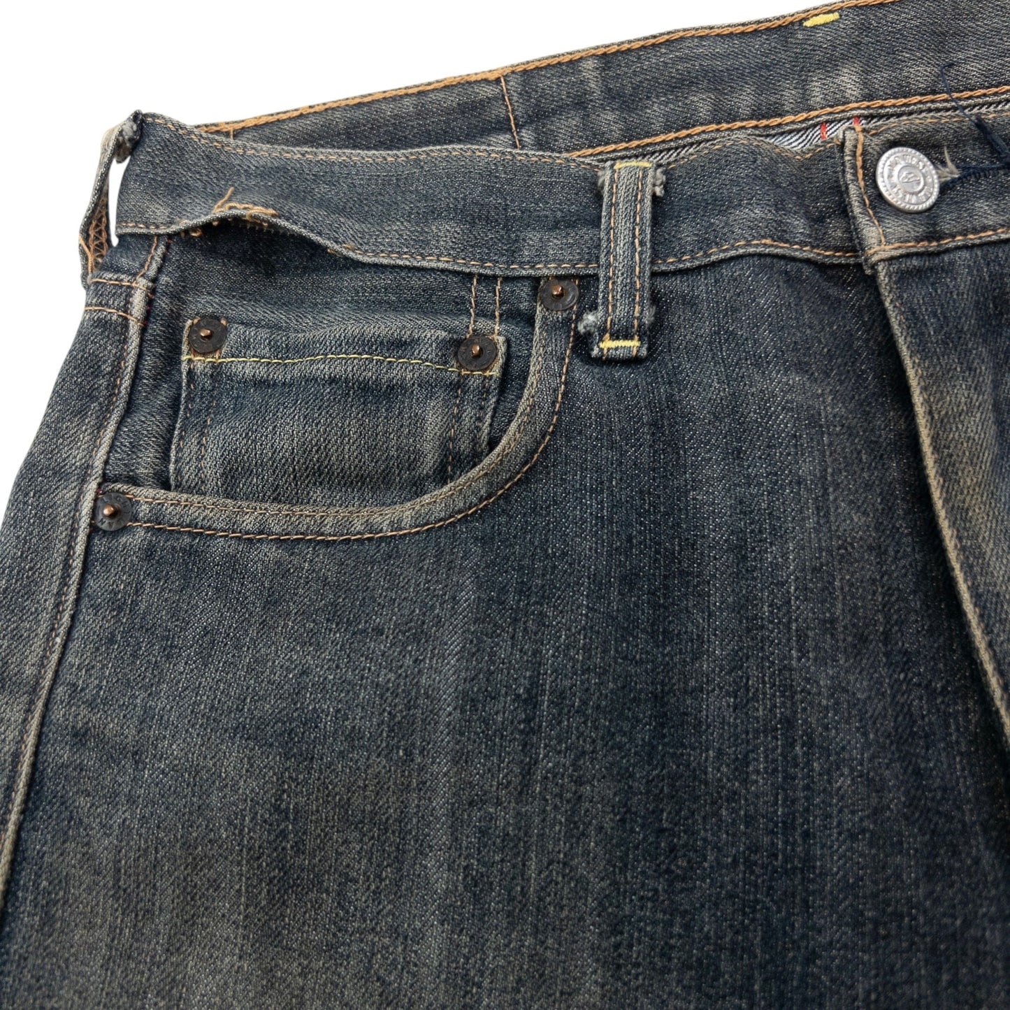 Vintage Sugoi Embroidered Koi Fish Japanese Denim Jeans Size W30