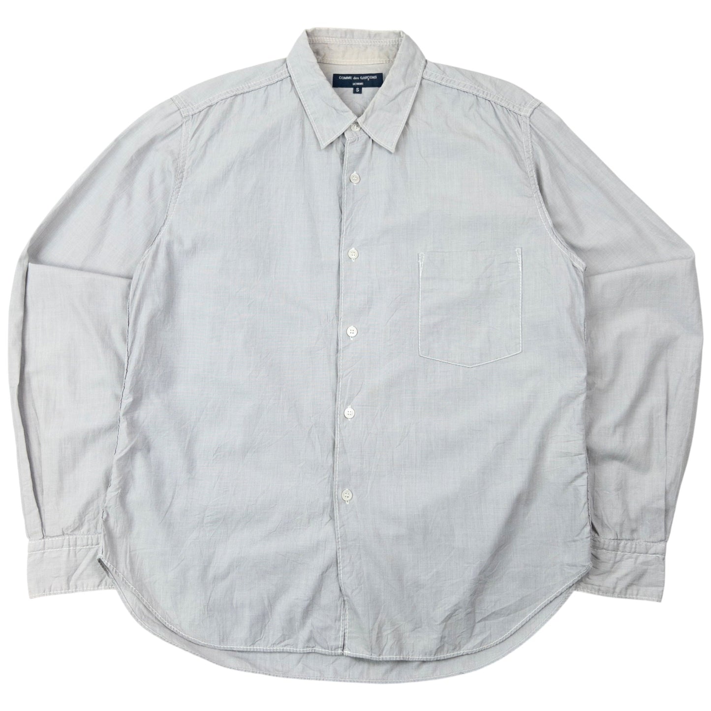 Vintage Comme Des Garçons HOMME Long Sleeve Button Up Shirt Size S | Small, Grey