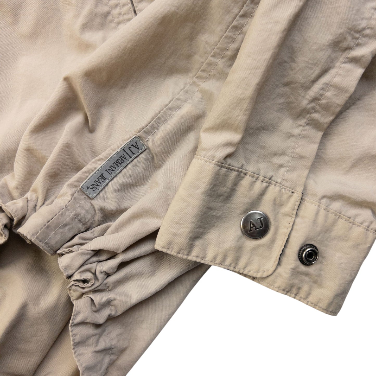 Vintage 2000s Armani Jeans Zip Up Jacket Size M | Medium, Beige