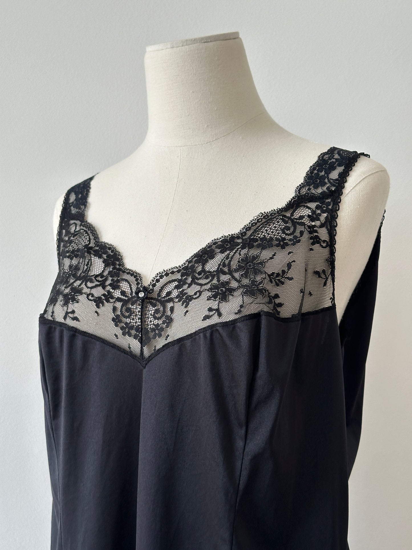 Vintage 1990s Satin Lace Midi Dress - L