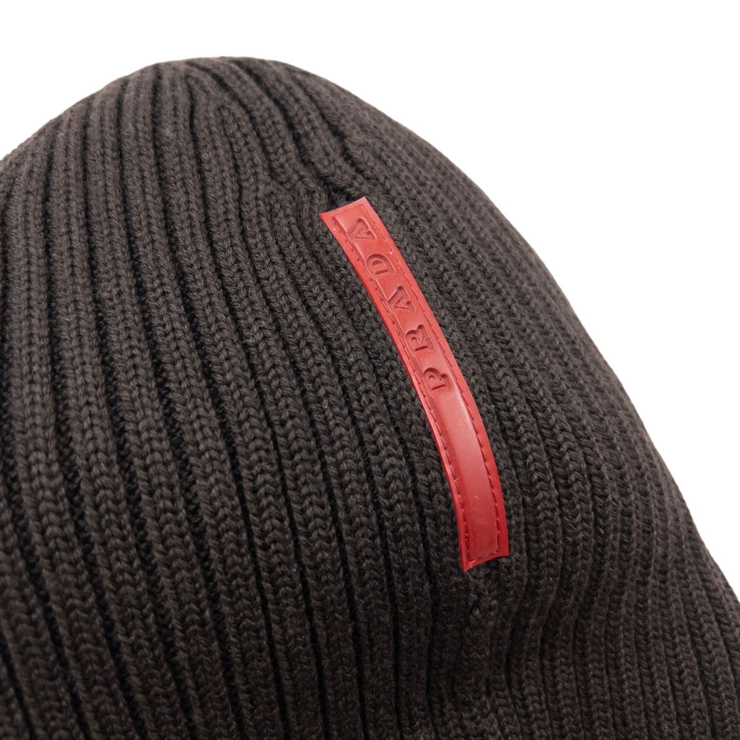 Vintage 2000s Prada Sport Ribbed Knit Beanie Hat | O/S, Brown