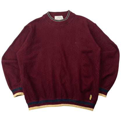 Vintage 90s Armani Jeans Wool Jumper Womens Size XS | XS, Burgundy