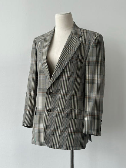 Burberry 1990s Check Single Breasted Blazer - S