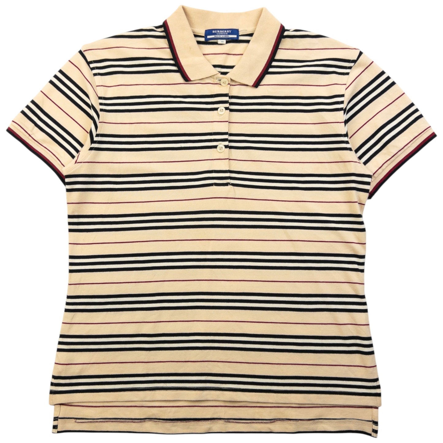 Vintage 2000s Burberry Blue Label Nova Stripe Polo Shirt Womens Size S | Small, Multicoloured