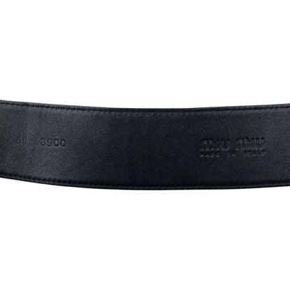 Vintage 2000s Miu Miu Metallic Leather Belt Size W26 | O/S, Grey