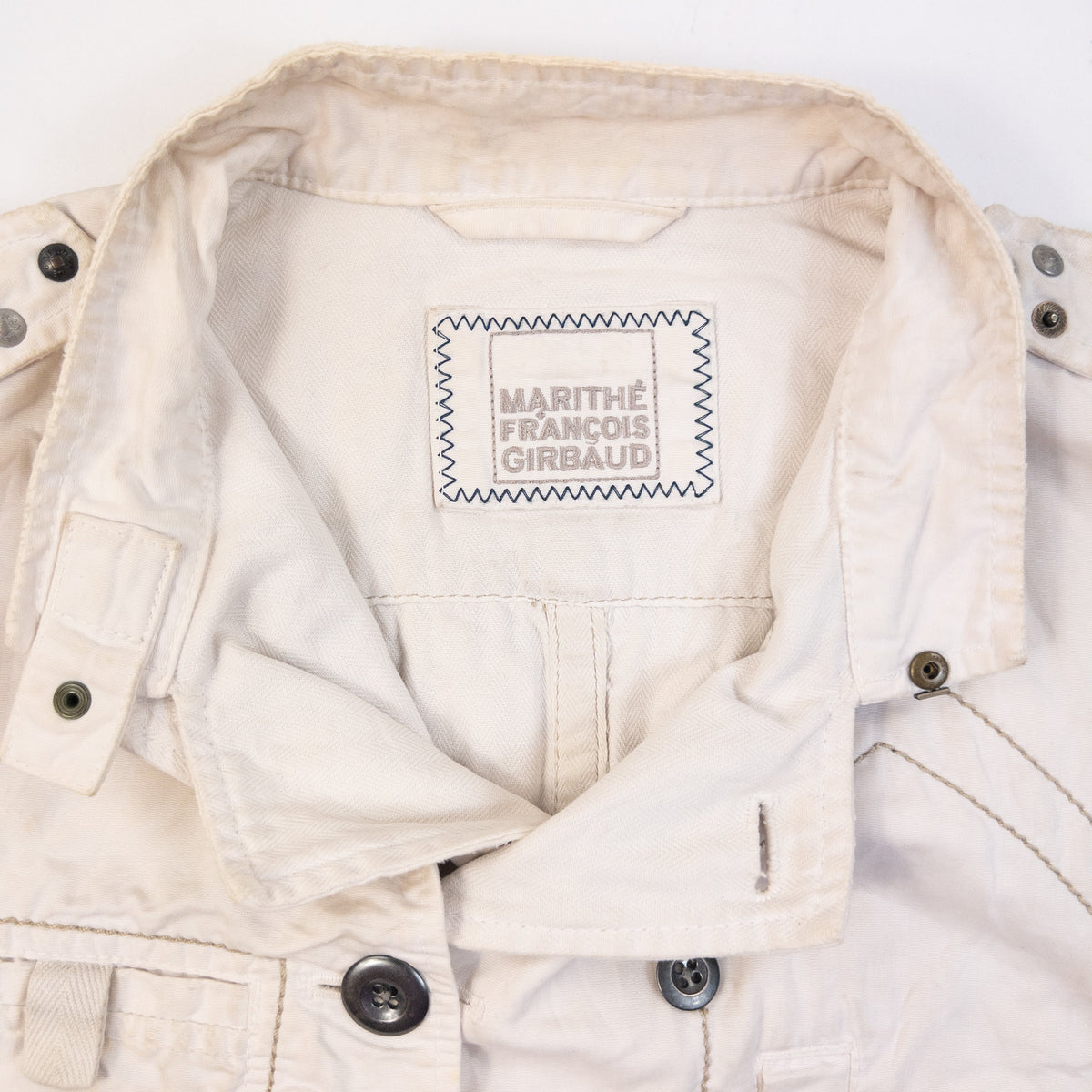 Vintage 2000s Marithe + Francois Girbaud Eyelet Jacket Womens Size L | Large, Cream