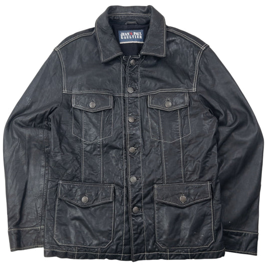 Vintage 2000s Jean Paul Gaultier Faux Leather Jacket Size M