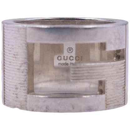 Vintage Gucci Silver Logo Ring Size 7