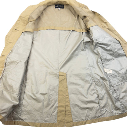 Vintage 2000s Armani Jeans Packable Rain Jacket Womens Size L | Large, Beige