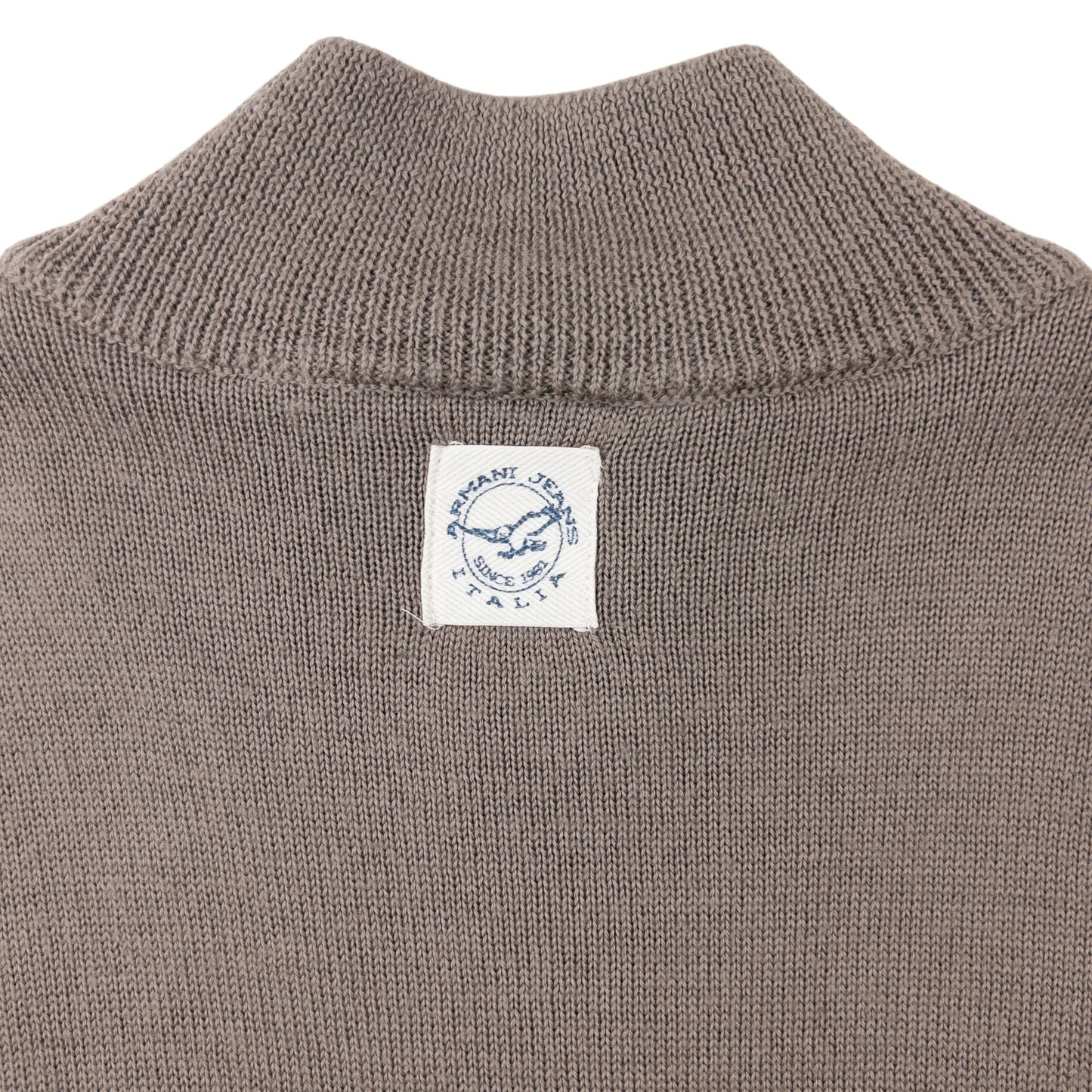 Vintage 2000s Armani Jeans Zip Up Jumper Size L | Large, Beige