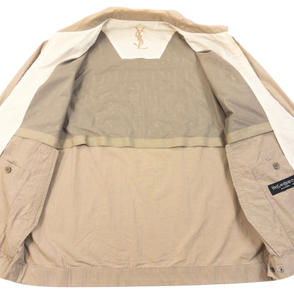 Vintage 90s YSL Yves Saint Laurent Harrington Jacket Size L | Large, Beige
