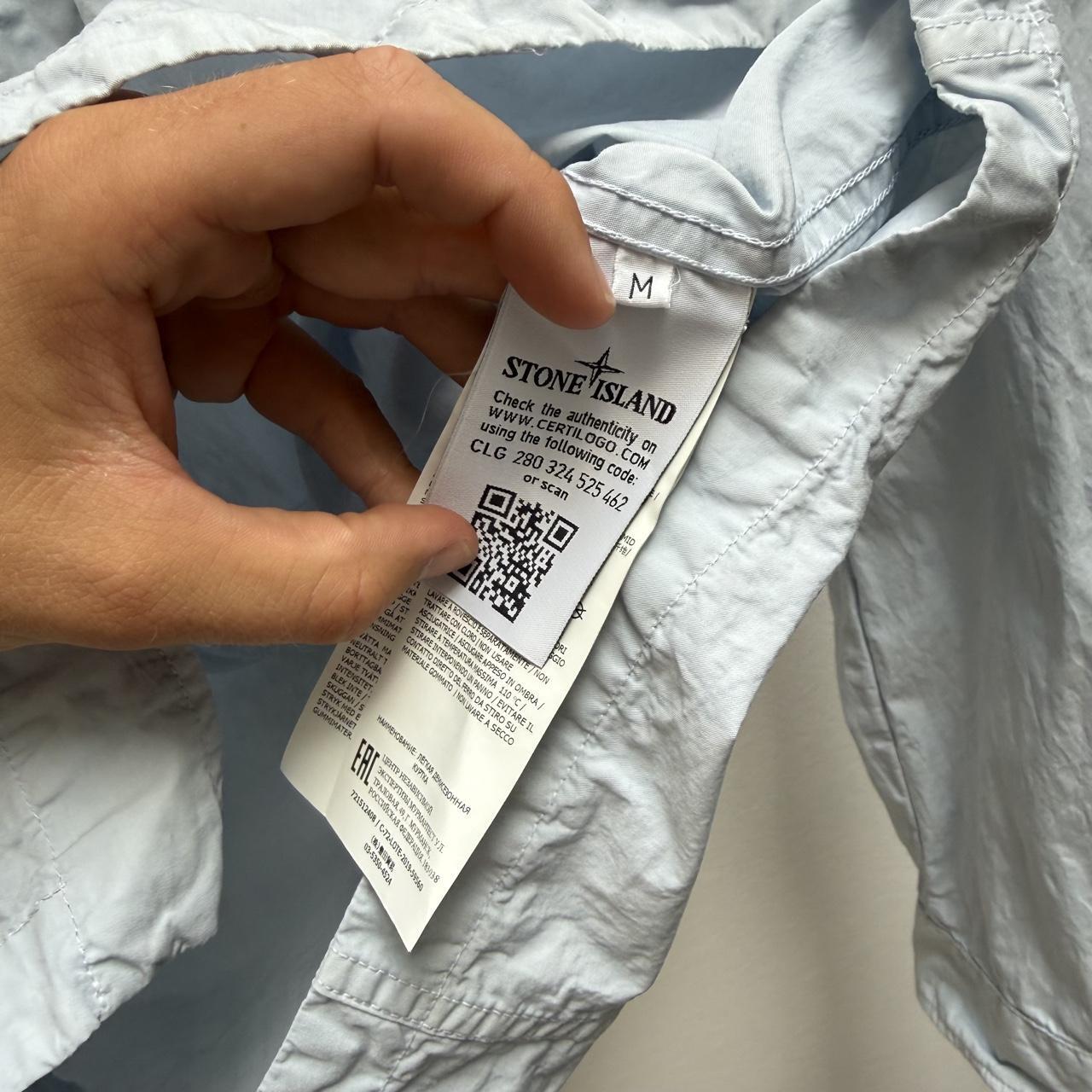 Stone Island Hooded Over Shirt in Light Blue (M) | Medium, Blue