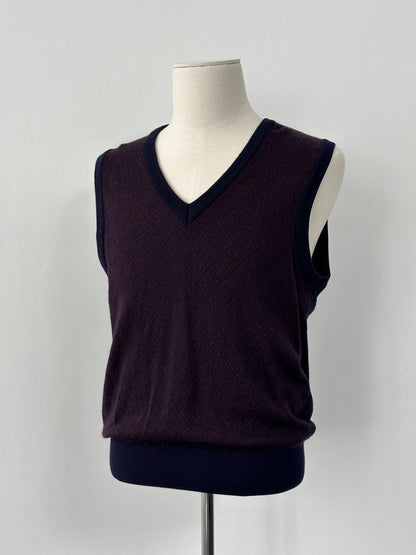 Yves Saint Laurent 1990s Wool Sleeveless V Neck Jumper - M