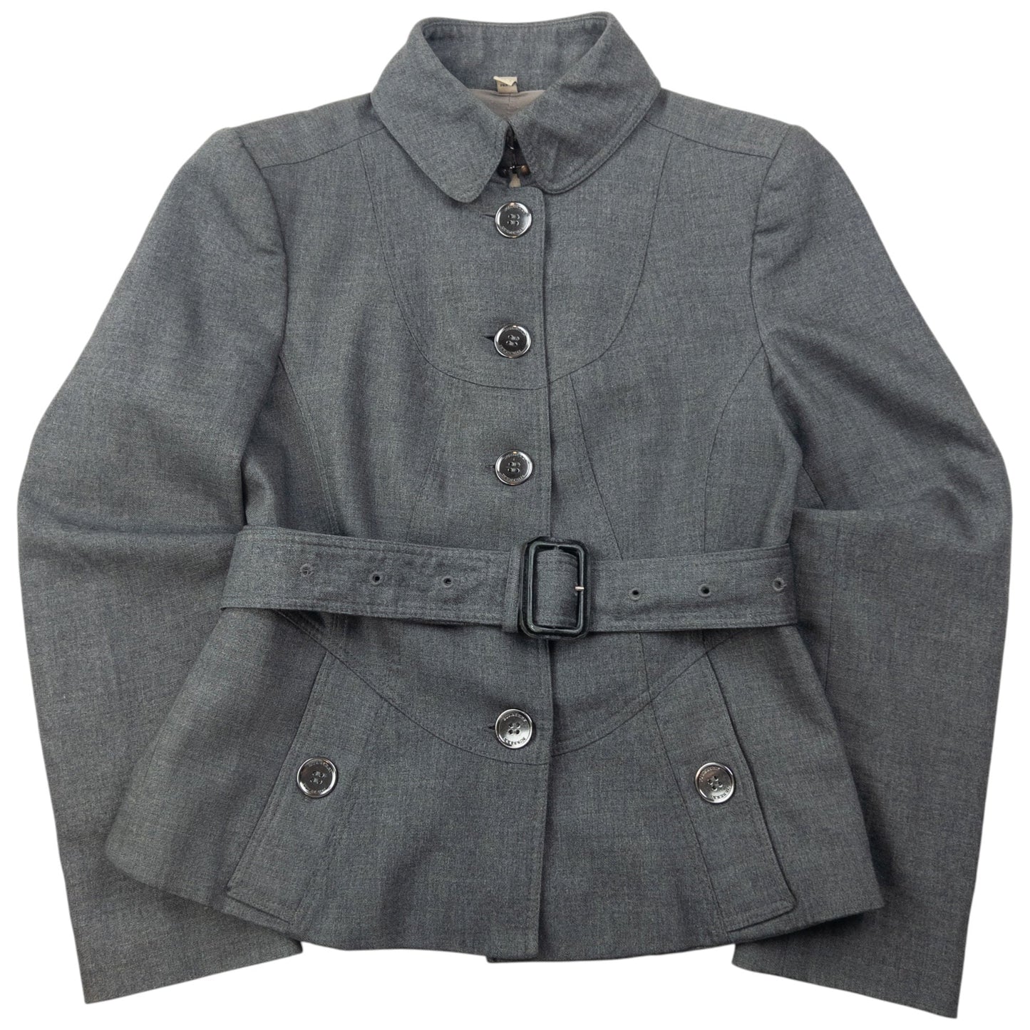 Vintage Burberry Belt Waist Jacket Womens Size S | Small, Grey