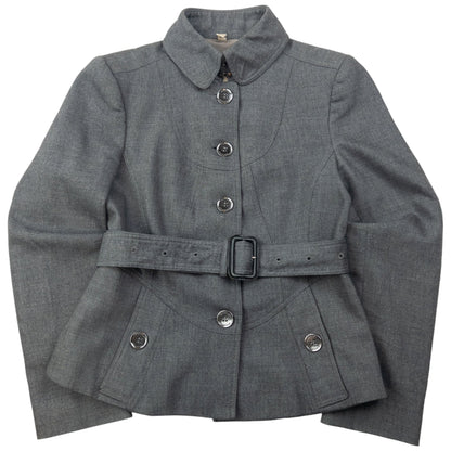 Vintage Burberry Belt Waist Jacket Womens Size S | Small, Grey