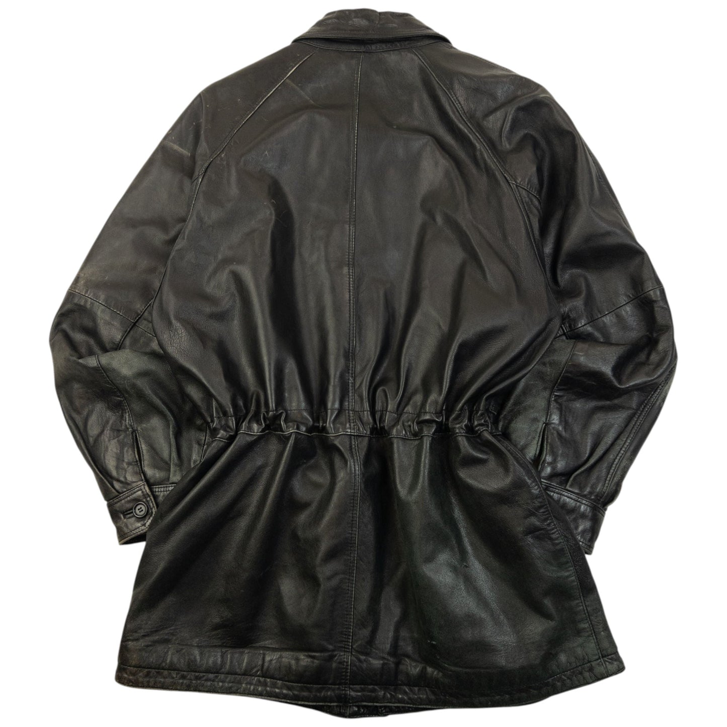 Vintage 90s Burberry Nova Check Lined Leather Jacket Size M | Medium, Black