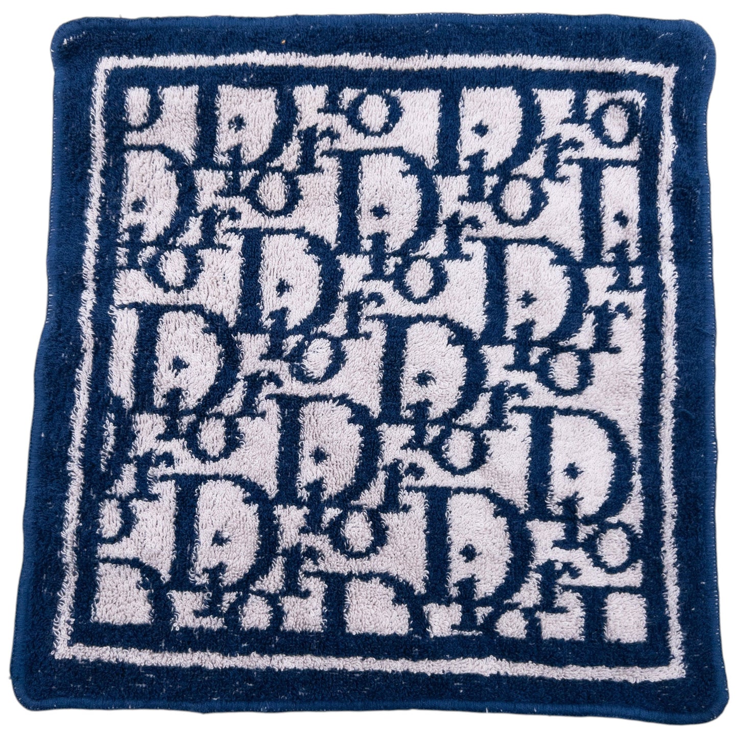 Vintage 90s Dior Monogram Flannel Towel | O/S, Navy