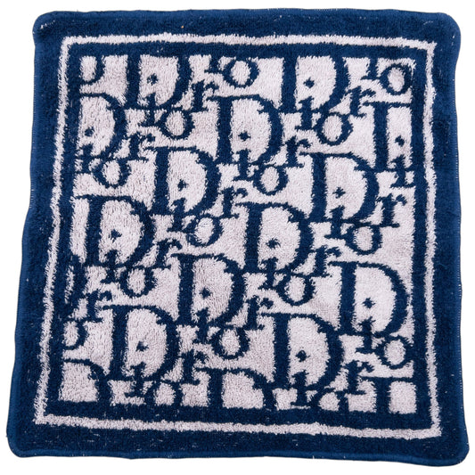 Vintage 90s Dior Monogram Flannel Towel | O/S, Navy