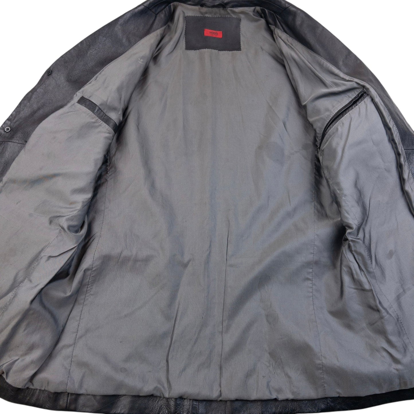 Vintage Hugo Boss Button Up Leather Jacket Size M | Medium, Black