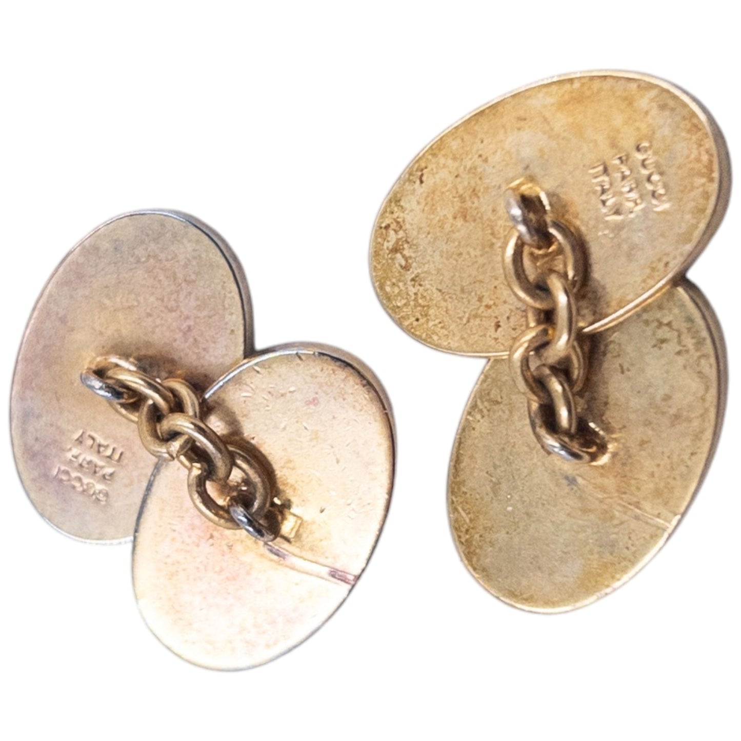 Vintage 80s Gucci Embossed Chain Link Cuff Links | O/S, Gold