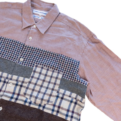 Vintage Comme Des Garcons SHIRT Patchwork Shirt Size XL