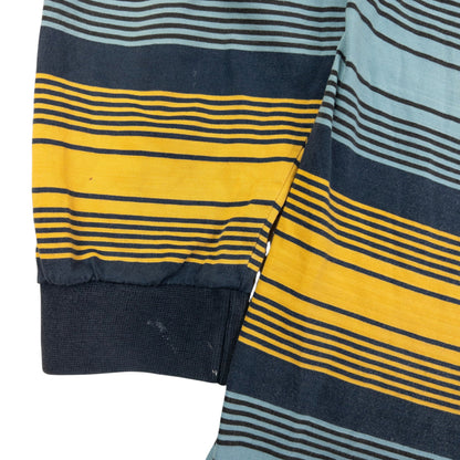 Vintage Burberry Striped Long Sleeve Polo Shirt Size XL