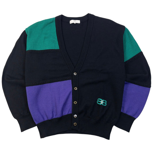 Vintage 90s Balenciaga Sports Colour Block Knit Cardigan Size S | Small, Multicoloured