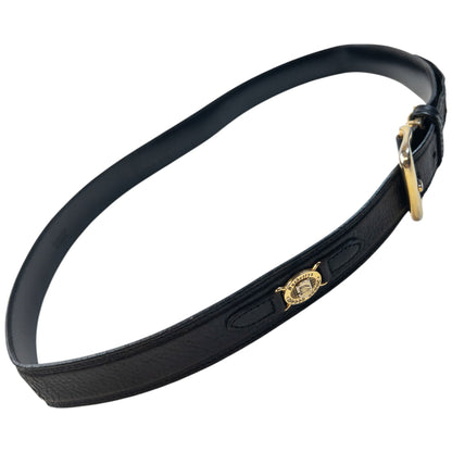 Vintage 90s Burberry Leather Belt Size XL | O/S, Black