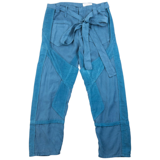 Vintage 2002 Balenciaga Runway Tie Waist Corduroy Trousers Size W30 | W30, Blue